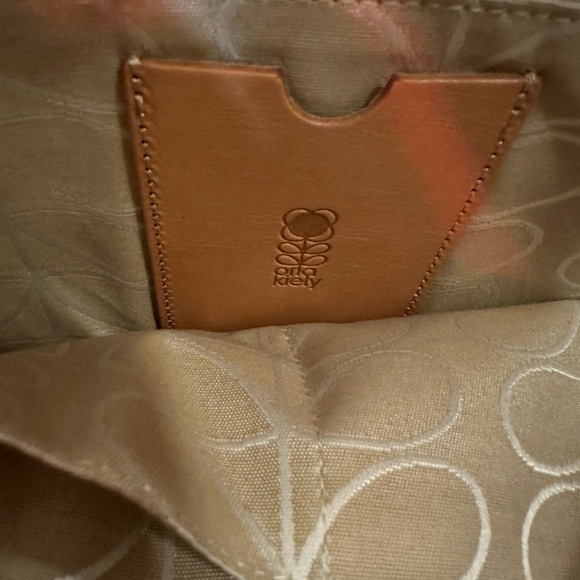 Orla Kiely Stem Print Tote in Cream, Orange, and Green. - Picture 8 of 8